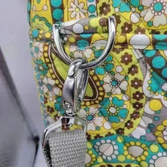 Vera Bradley Retired Lemon Parfait Turquoise Paisley Mini Computer, Crossbody! - Picture 5 of 14